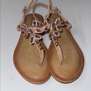 Embellished Tan Sandals